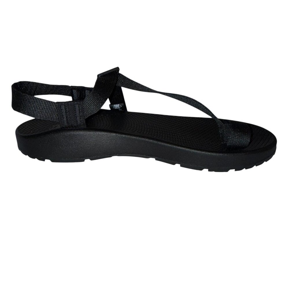 NWOT Chaco Bodhi Sandals Mens 9 Solid Black Adjustable Strap Lightweight - Picture 6 of 9